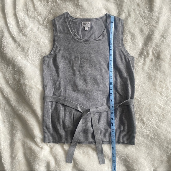 Cleo Petites Sweater Vest Waist Tie - Grey - Picture 4 of 10